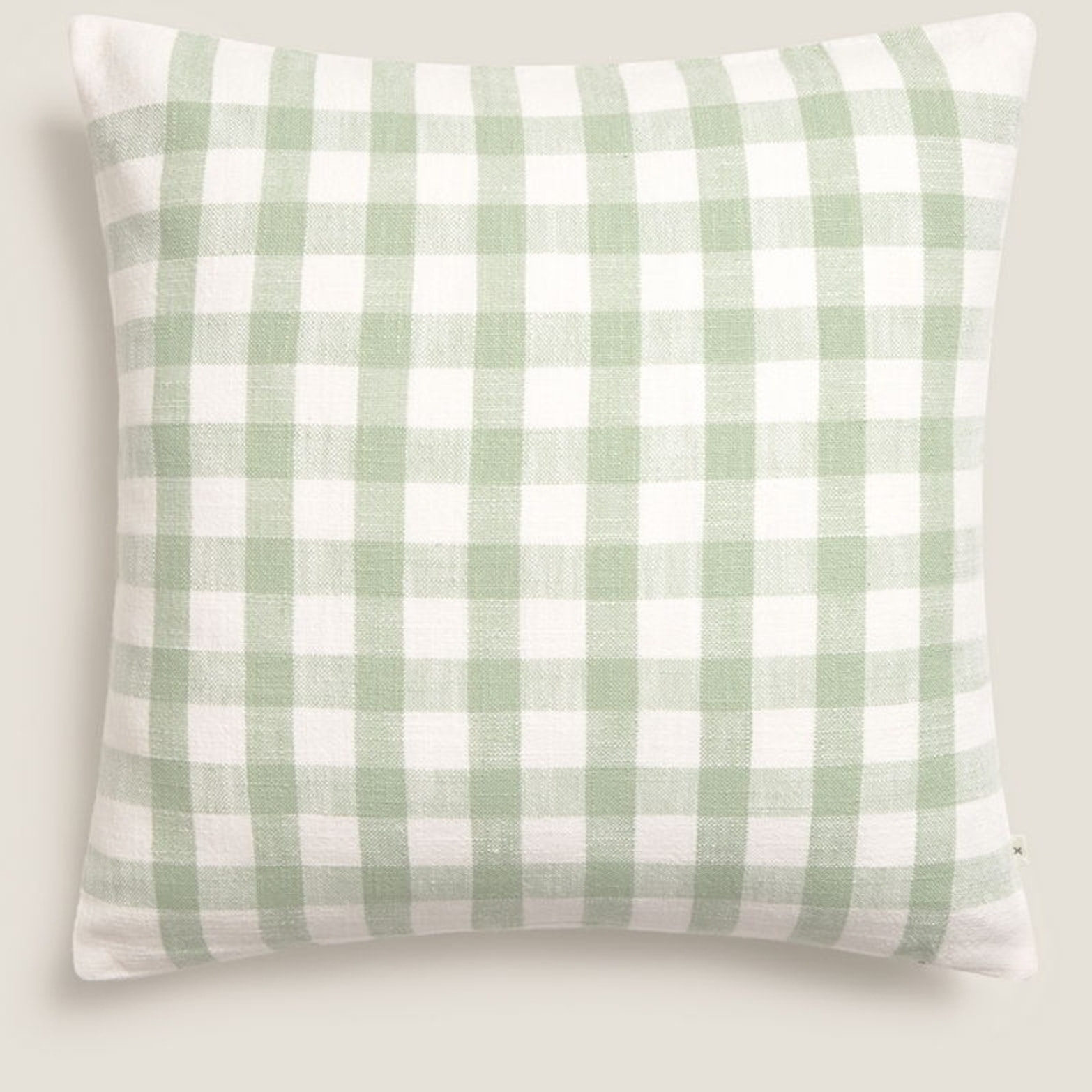 Funda de cojín algodón cuadros Soncuad color verde Algodón