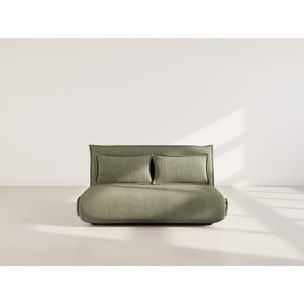 Candice - Banquette 2 places convertible clic-clac en velours côtelé - Vert