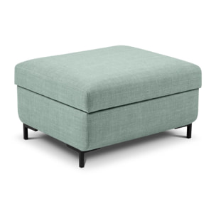 Pouf avec coffre "Yanis" en tissu structurel menthe
