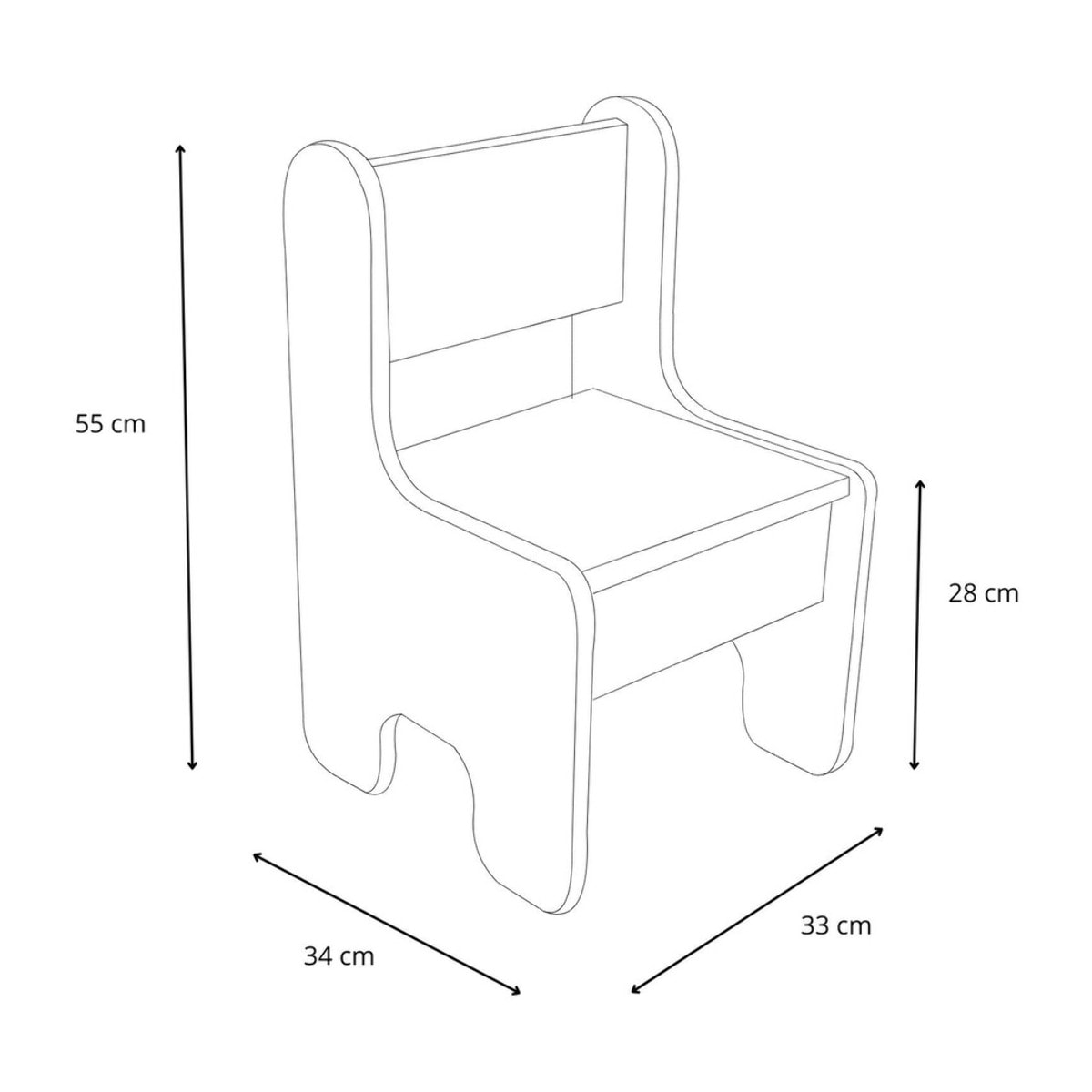 Set Timi Tavolo per Bambini con Due Sedie in Legno Bianco