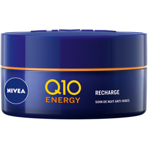 Pack de 2 - Soin de Nuit Anti-Rides NIVEA au Q10 naturel et Vitamines C et E Q10 Energy 50ml