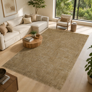 Tapis kilim faux uni, tissage authentique, design épuré, DOUCA