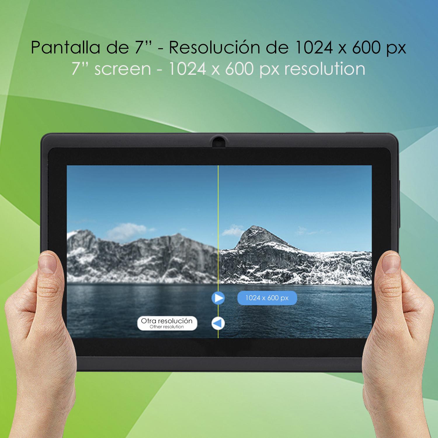 DAM Tablet Q75X PRO WiFi. SO Android 7. Pantalla 7'' 1024x600px. MTK8321 Quad Core 1,3GHz, 1GB RAM + 8GB. Doble cámara. 18,2x1,15x12,2 Cm. Color: Rojo