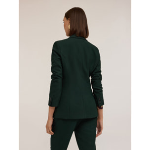 Motivi - Blazer cruzado simple de mezcla de viscosa - Verde