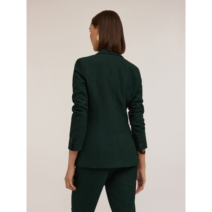 Motivi - Blazer cruzado simple de mezcla de viscosa - Verde