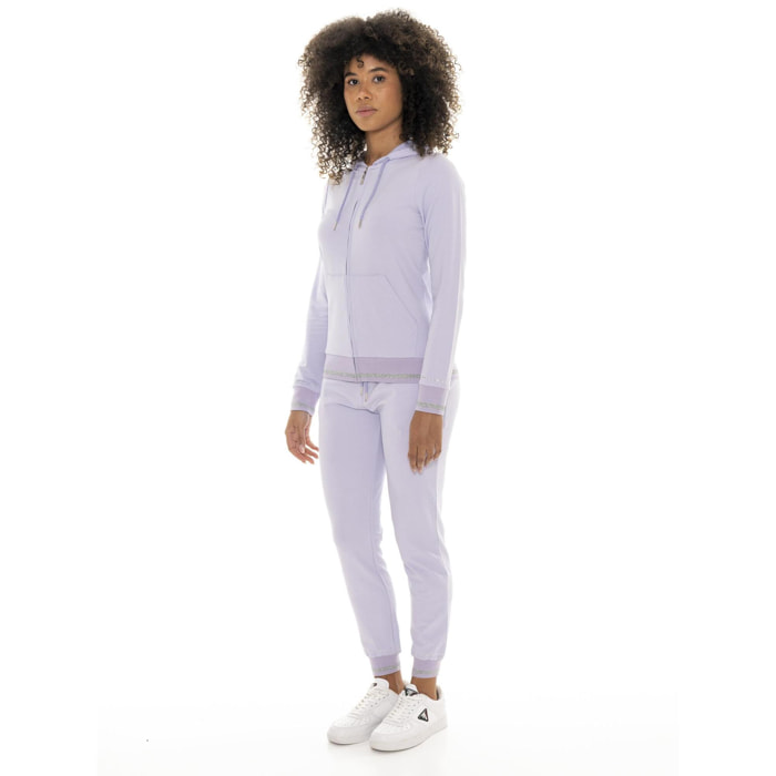 Chándal de mujer Leone Bright con capucha y joggers antisudor con cremallera