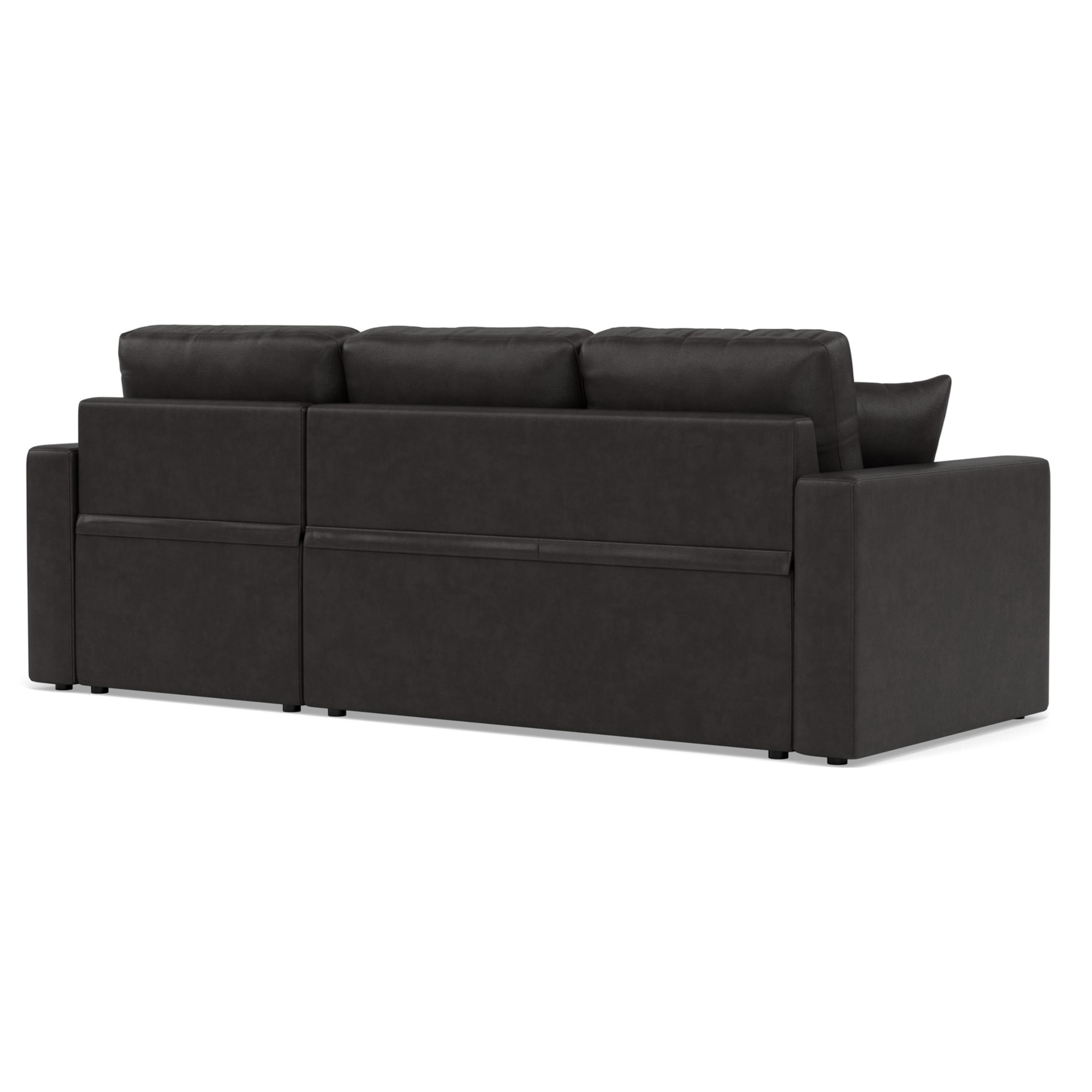 Cyrus - Canapé d'angle réversible 4 places - convertible avec coffre - en simili - Noir