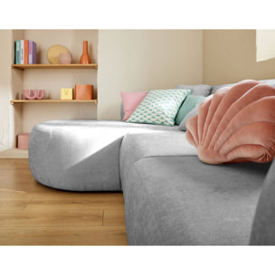 Ikare - module d'assise méridienne gauche - en tissu - Gris clair