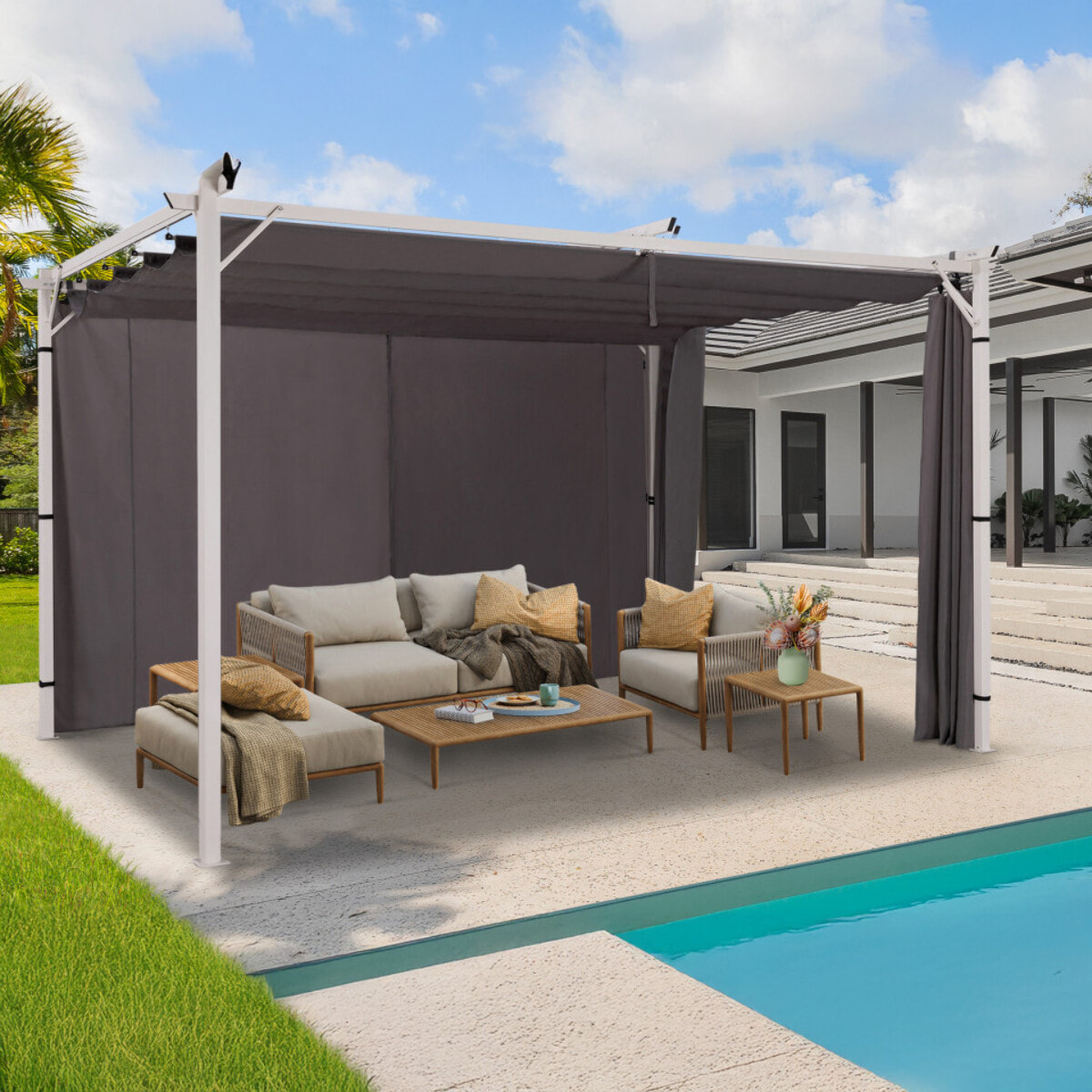 Rideau universel pour pergola Izifix