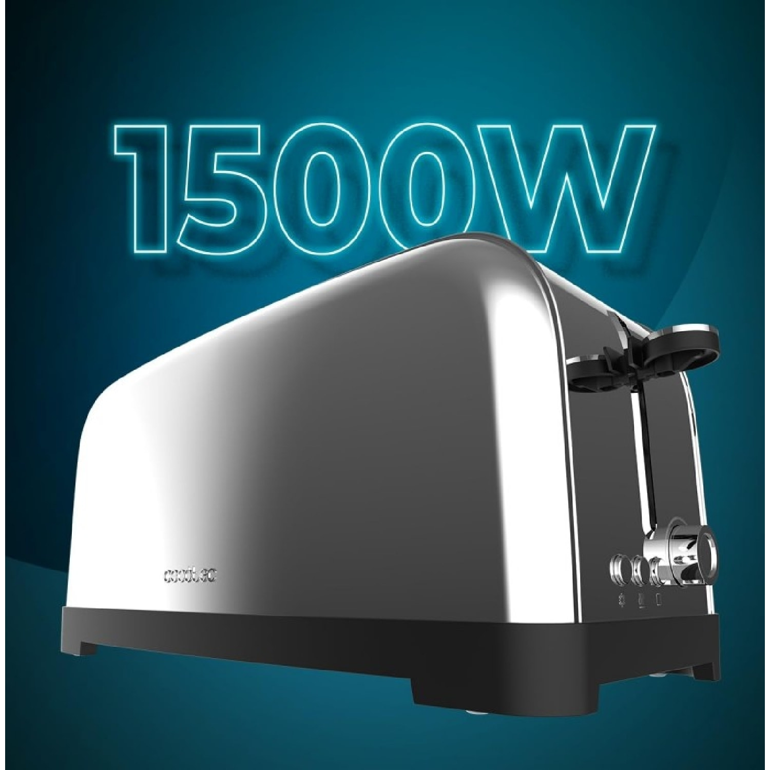 Tostadora Vertical 2 Ranuras Largas Toastin' time 1500 Inox Lite. 1500 W, 4 Reba