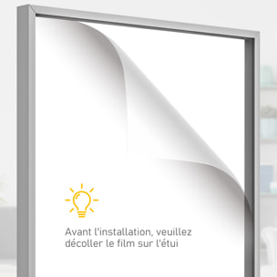 Frame box T-frame cadre aluminium pour maillot porte acrylique doublure interne feutre 70 x 90 cm argent