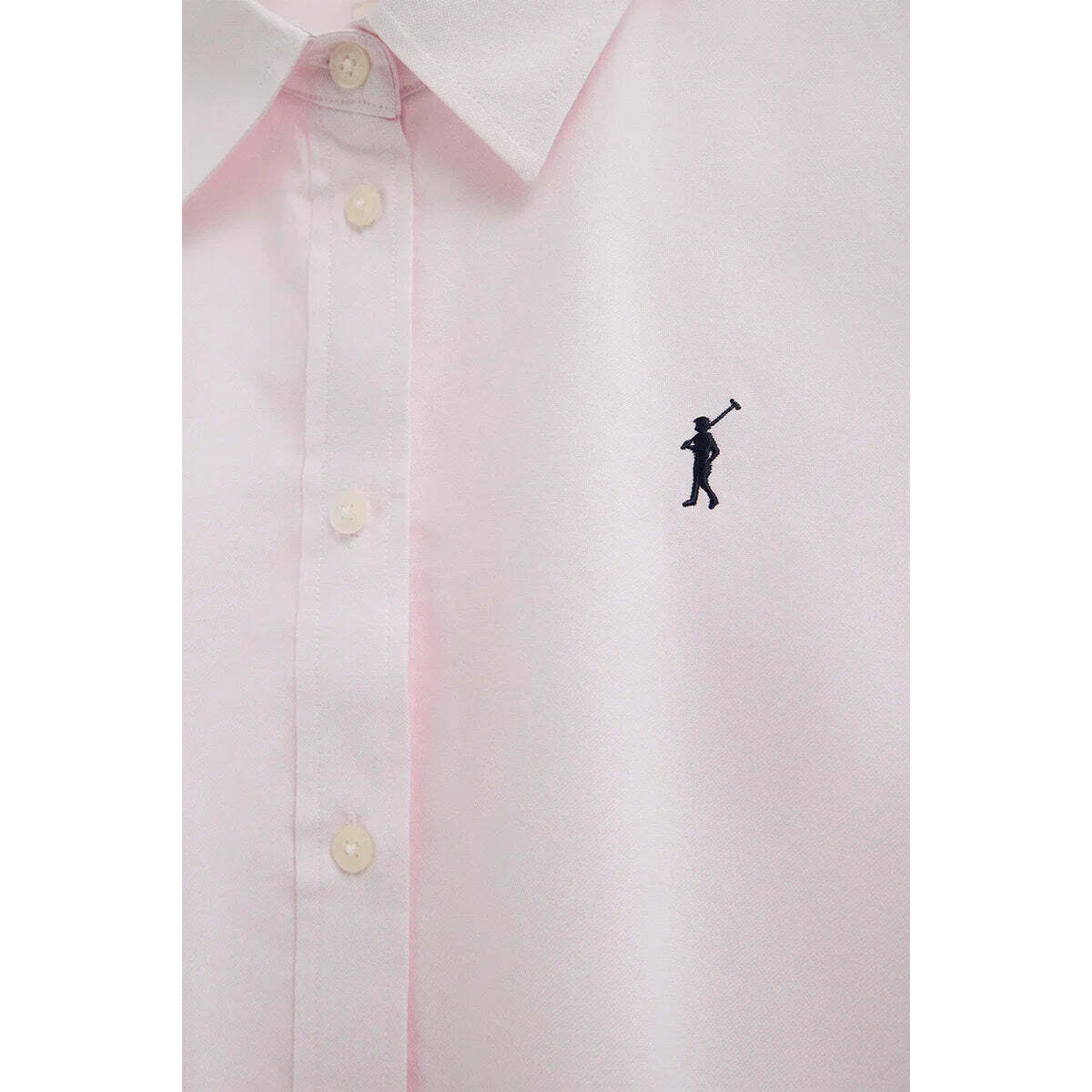 Camisa oxford rosa de corte regular con bordado Rigby Go