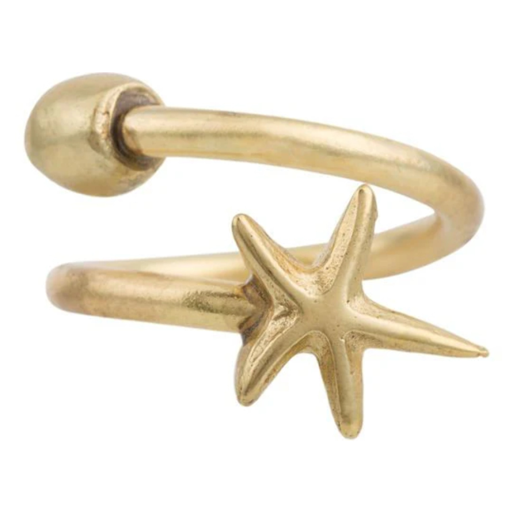 Anillo estrella zamak dorado latón ajustable