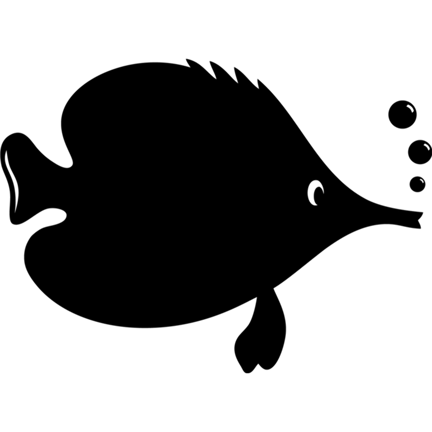 Sticker ardoise tableau noir - stickers muraux adhésif effaçable - CARICATURE POISSON