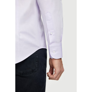 Camicia Uomo 1 Bottone Button Down Slim Cotone Unito Celeste