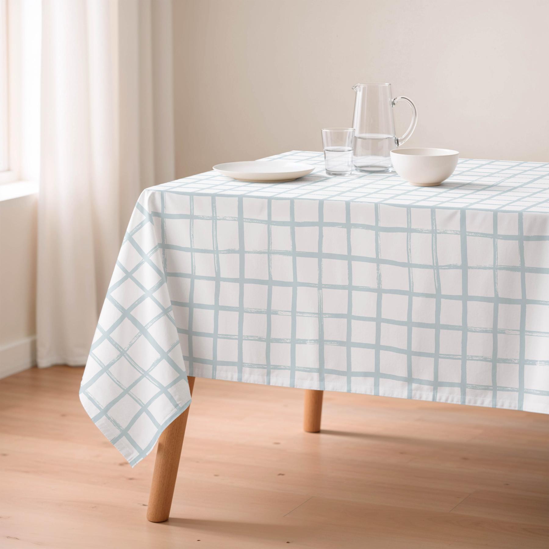 Mantel antimanchas LEONARDO AZUL - 100% algodón