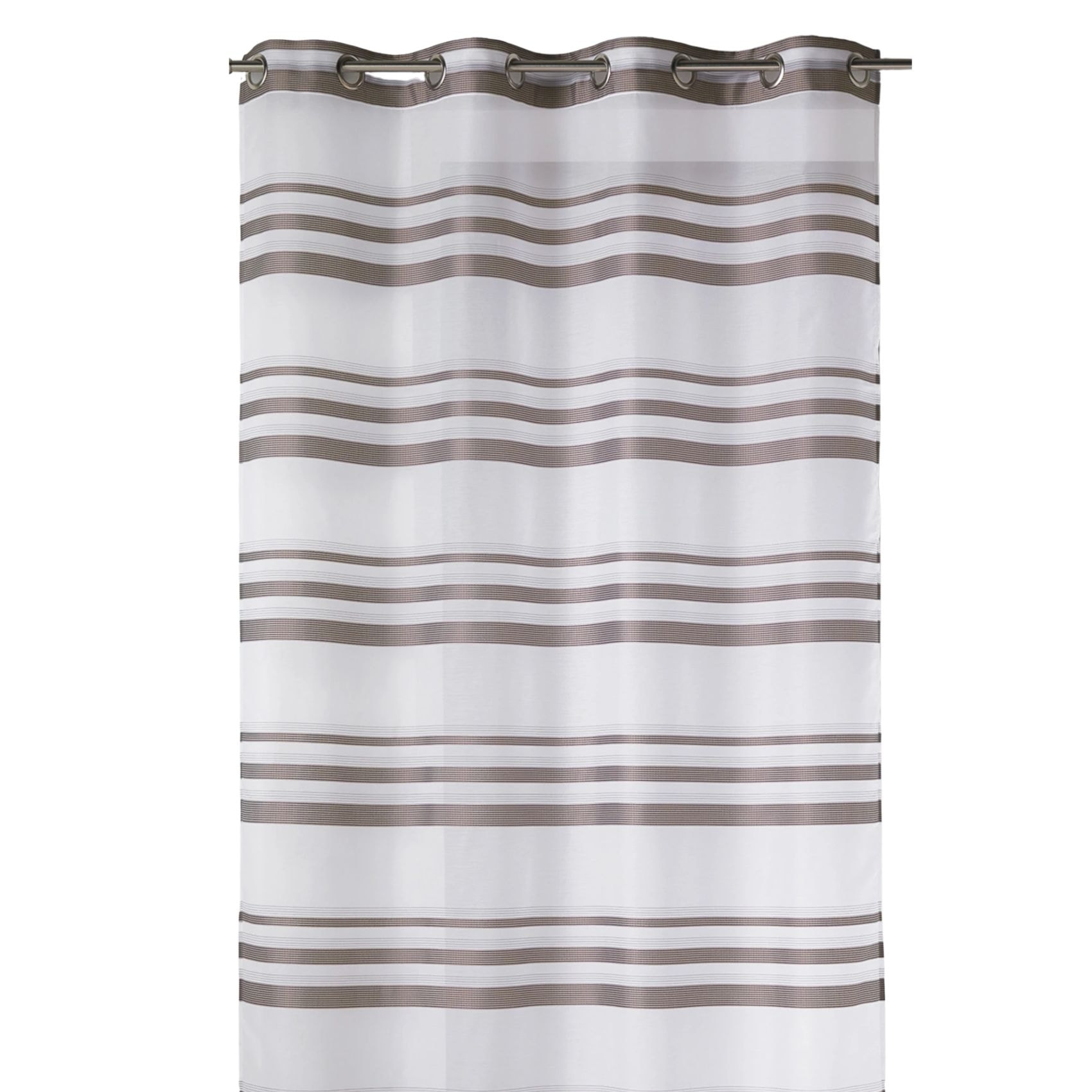 Voilage coloré rayures horizontales - Taupe