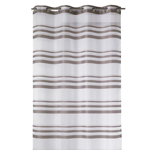 Voilage coloré rayures horizontales - Taupe