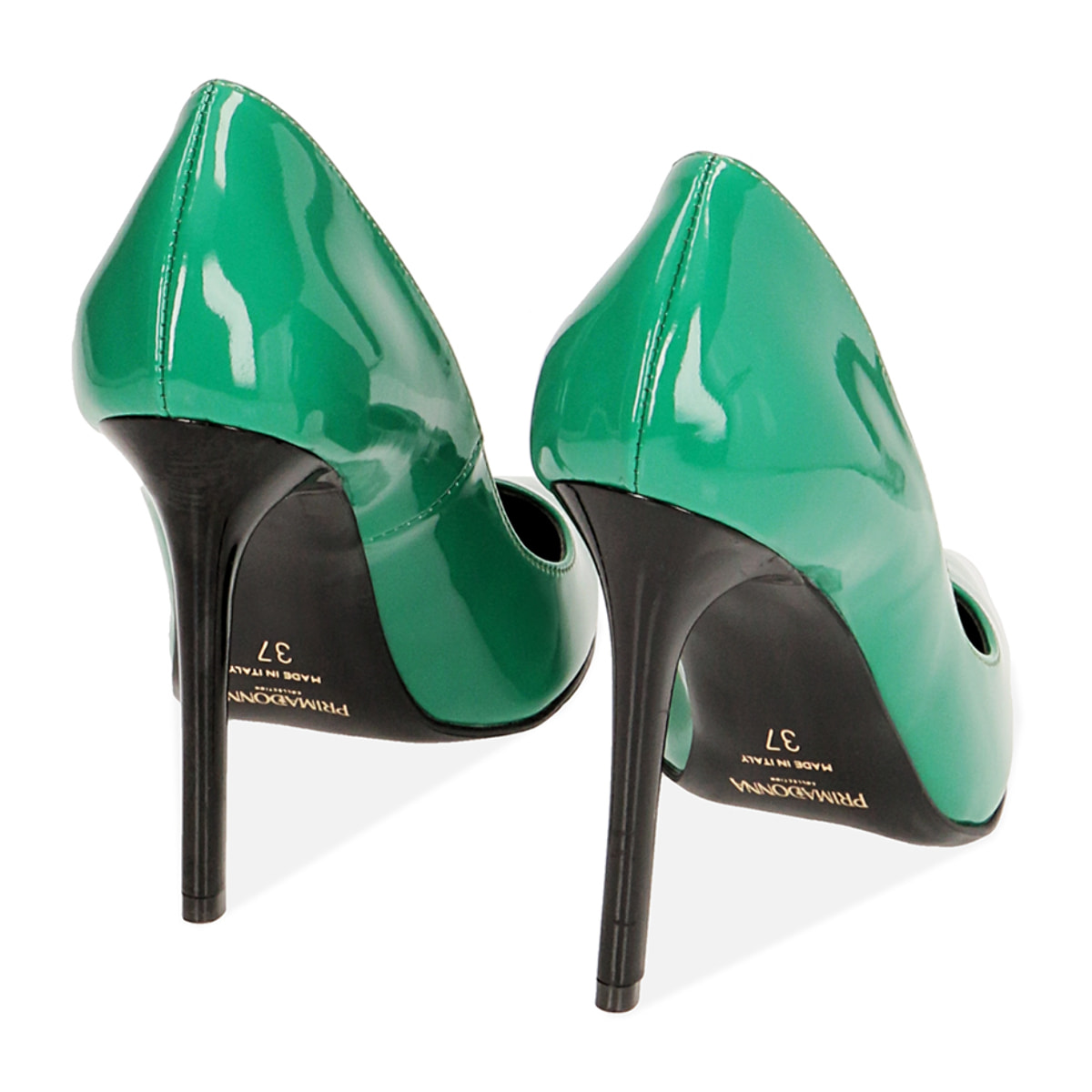 Décolleté verdi in vernice, tacco 11 cm