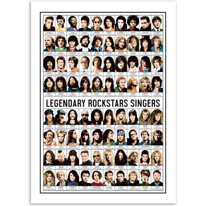 Affiche - Legendary Rockstars Singers - Olivier Bourdereau