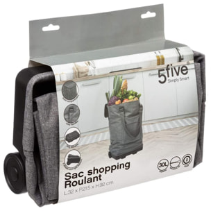 Bolsa de la compra, con ruedas, plegable, 30 L.
