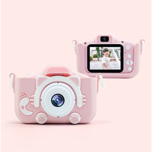 Fotocamera digitale X2, design Cat, foto e video 20mpx, per bambini. Zoom digitale 8x, lettore MP3, giochi.