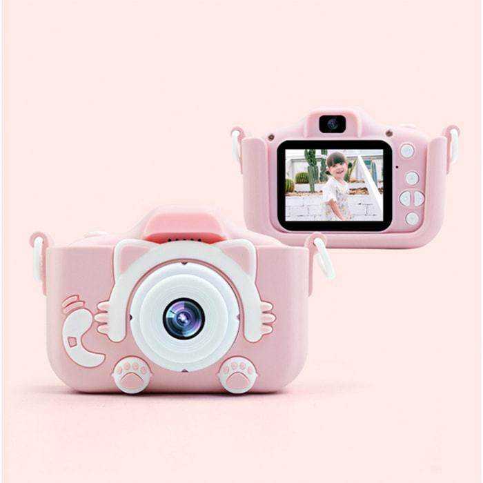 Fotocamera digitale X2, design Cat, foto e video 20mpx, per bambini. Zoom digitale 8x, lettore MP3, giochi.