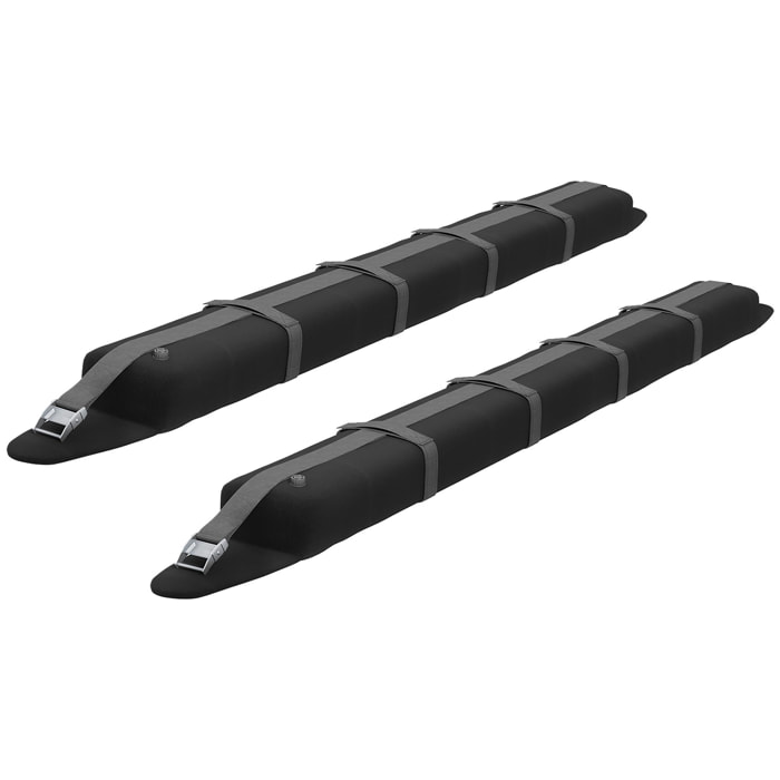 Lot de 2 barres de toit gonflable - adaptable sur la plupart des voitures - charge max. 75 Kg - sangles, sac inclus - EVA nylon noir