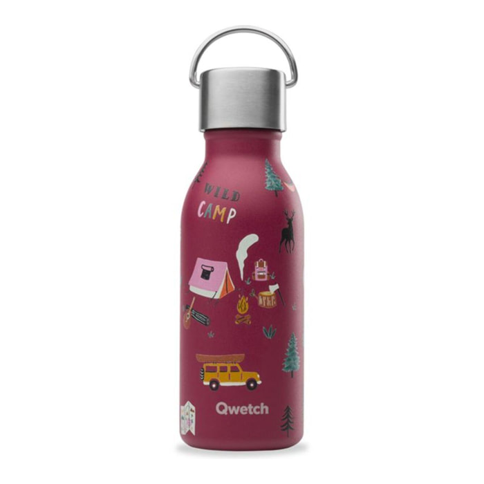 Bouteille isotherme QWETCH isotherme inox Kids Yosemit Grenat 350ml