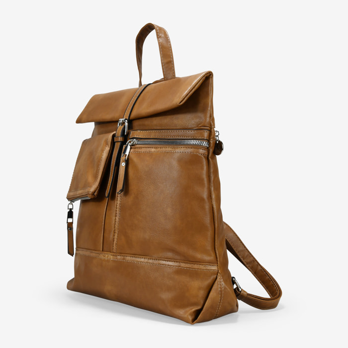 Mochila antirrobo cuero con bolsillos