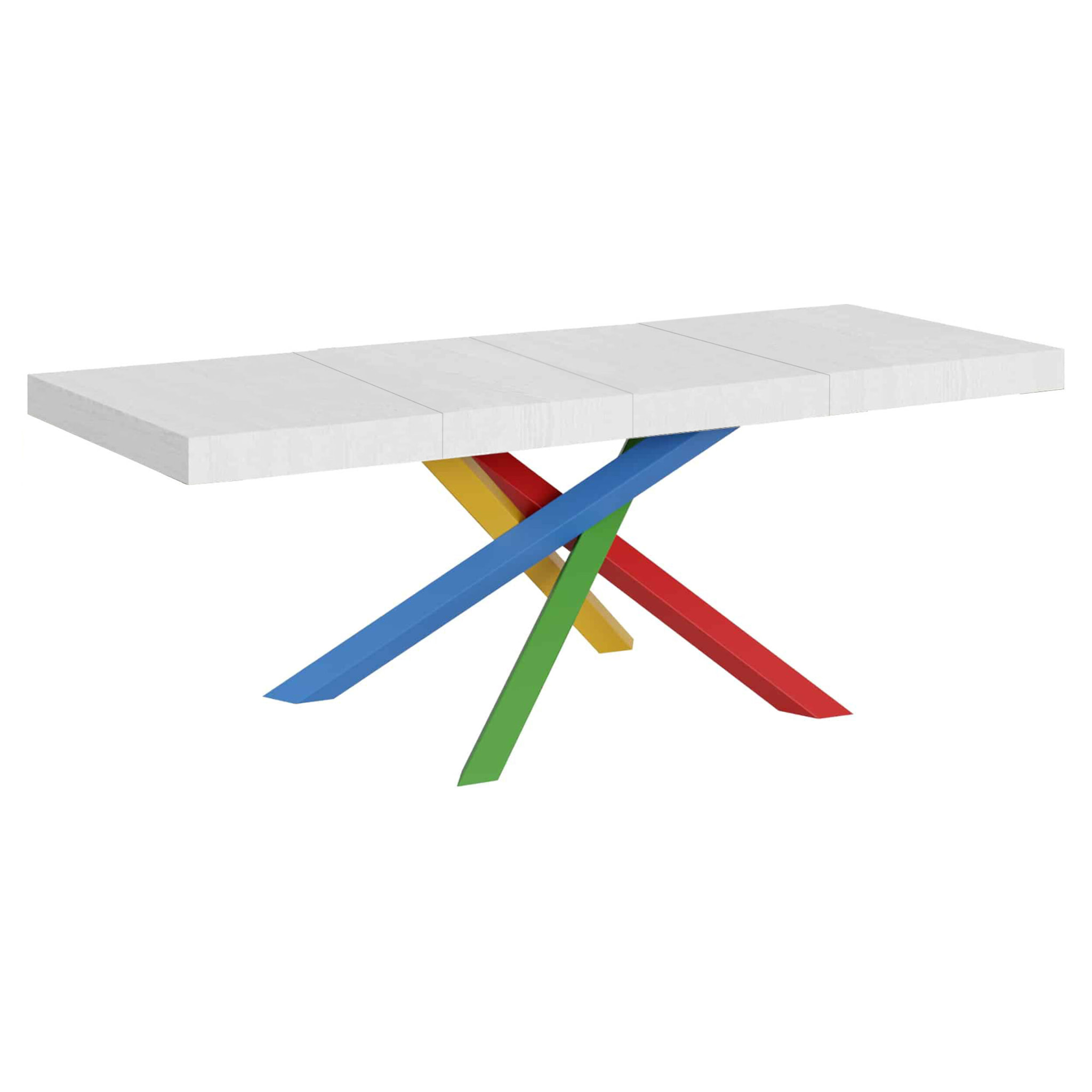 Table extensible 90x180/284 cm Volantis Premium Frêne Blanc cadre 4/B