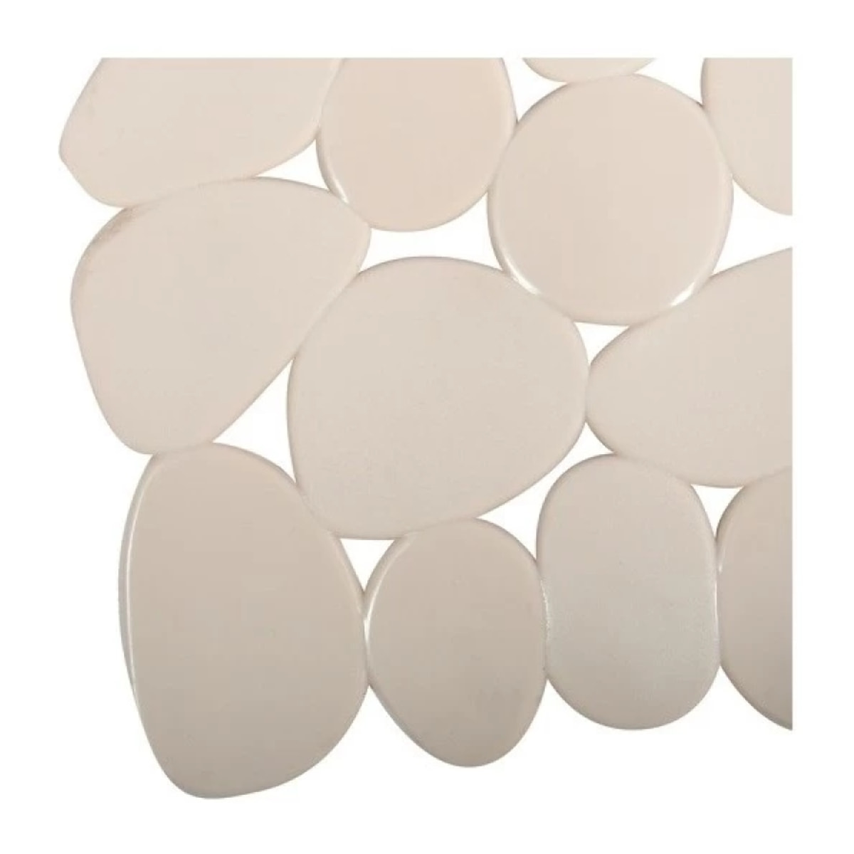 MSV Tapis Fond de douche PVC GALETS 53x53cm Beige