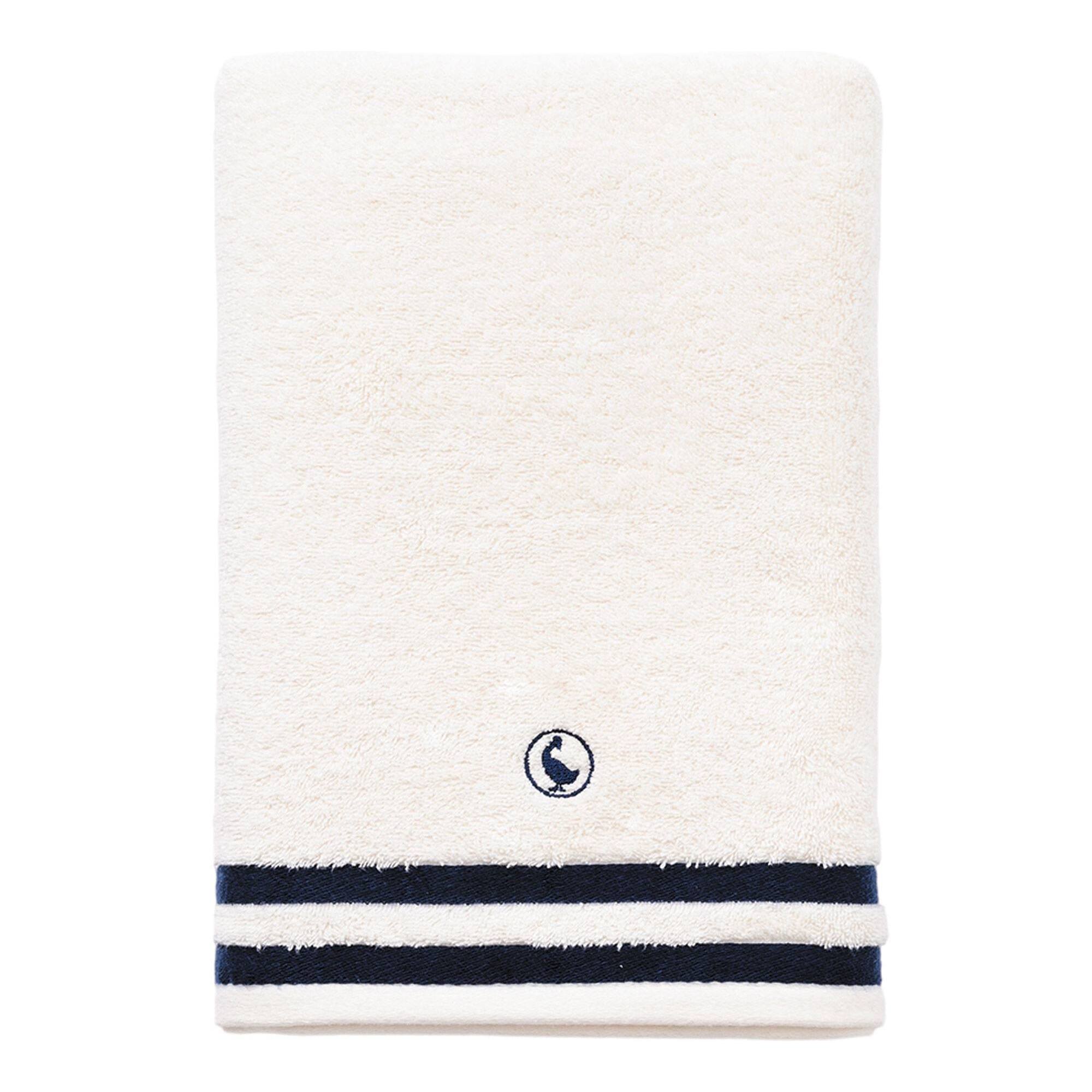 Set de 2 toallas de ducha en color blanco crudo 70x140cm 100% algodón 500gsm el ganso