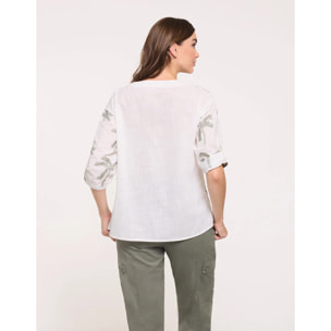 Camisa Estampado Bordado Verde - Australis