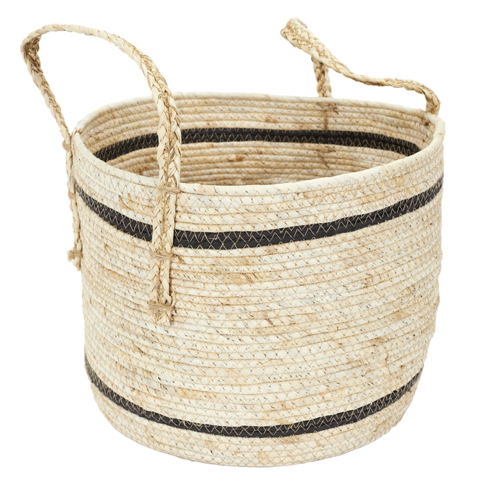 Panier Bicolore Fibre De Mais X3