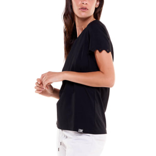Camiseta mujer blanca y negra