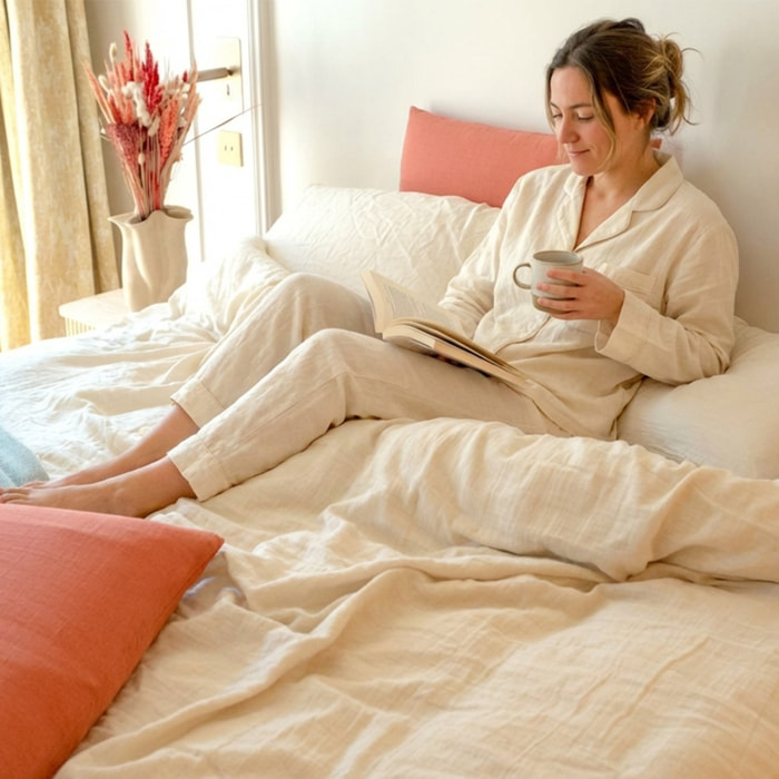 Drap-housse gaze de coton - LOUISE