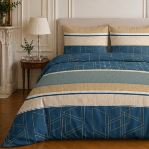 Parure housse de couette 100% coton motif géométrique - ULYSSE