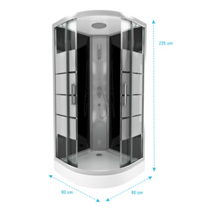 Cabine de douche SIMPLY STRIPE LOCKED 1/4 de cercle