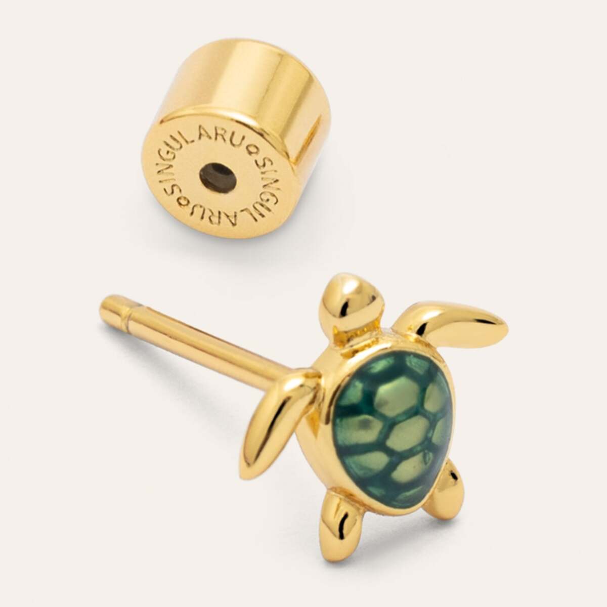 Pendiente Suelto Tortuga Baño Oro