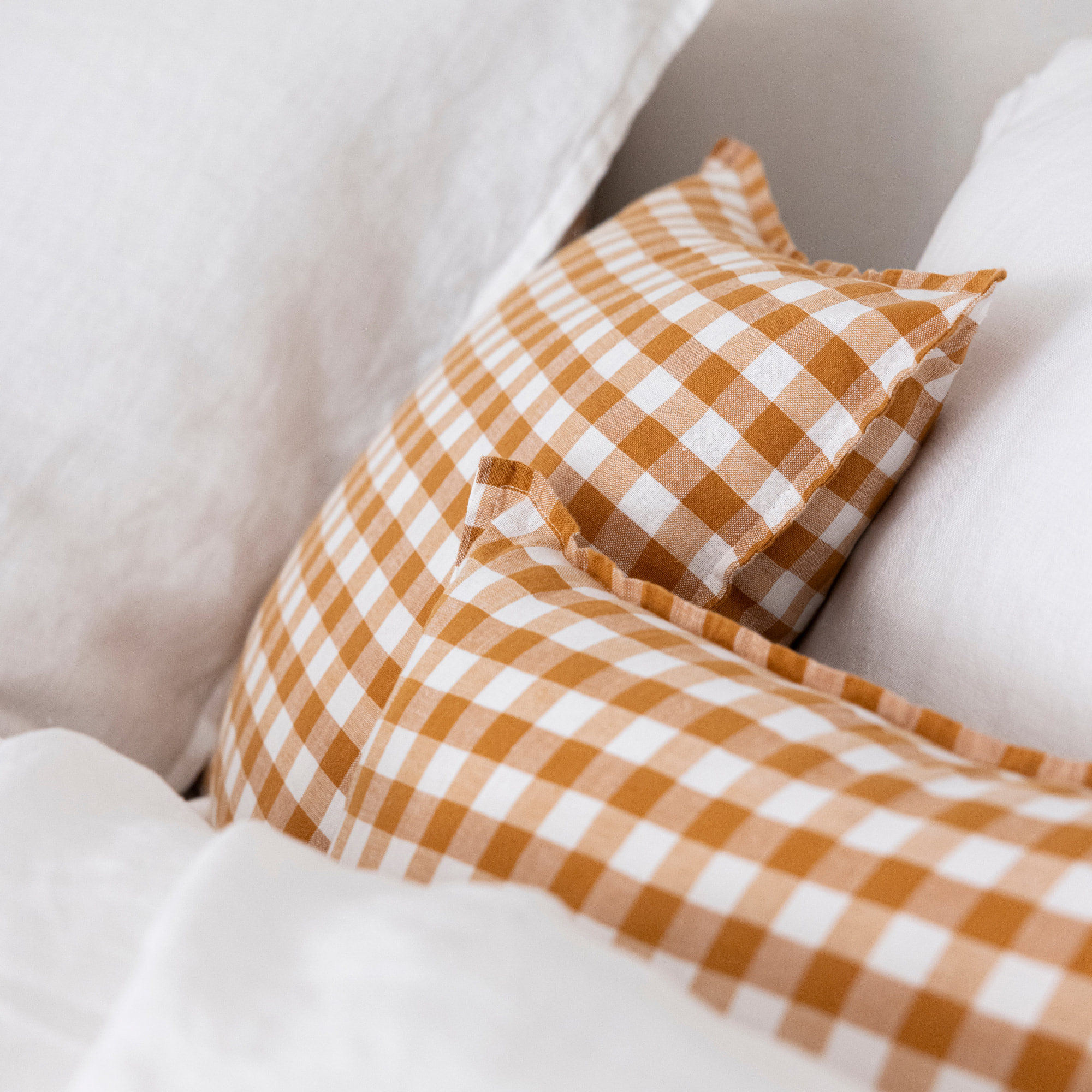Housse de coussin en coton et lin, PASSION VICHY