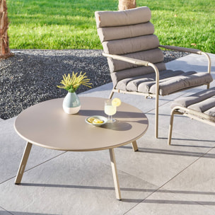 Table d'appoint de jardin Saona D90cm café