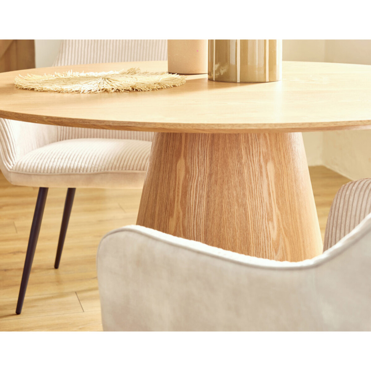 Toledo - table à manger ronde - effet bois - 120 cm - 4 à 6 personnes - Bois
