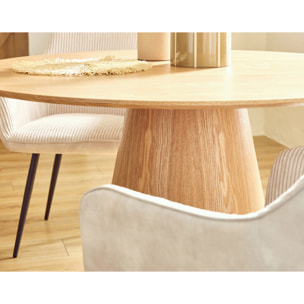 Toledo - table à manger ronde - effet bois - 120 cm - 4 à 6 personnes - Bois