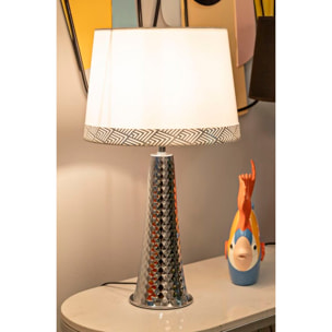 LAMPADA DA TAVOLO TOWER ARGENTO CM Ø 30X54