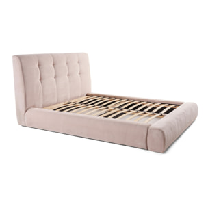 Onyx - lit coffre - 140x190 cm - en velours côtelé - sommier inclus - Beige