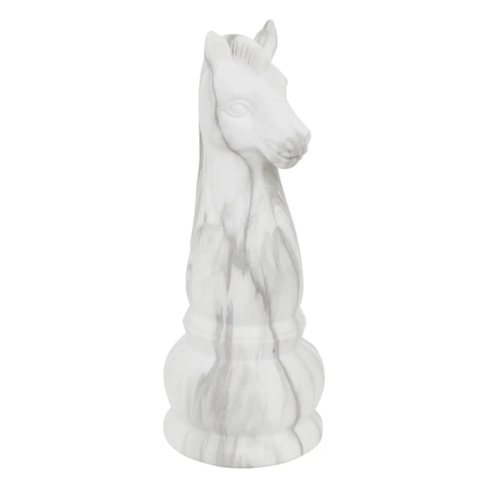 Déco à poser pièces d'échec "Olen" gris H26,5cm