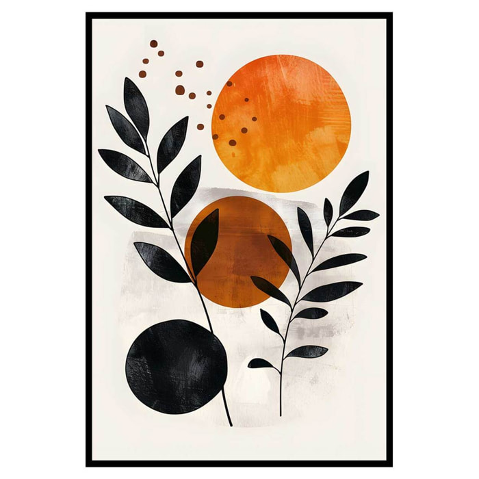 Affiche encadrée composition végétale moderne Affiche + cadre en métal - Noir