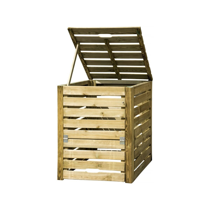 Composteur en bois 550 L "Dexter" - 80 x 80 x 100 cm - Bois