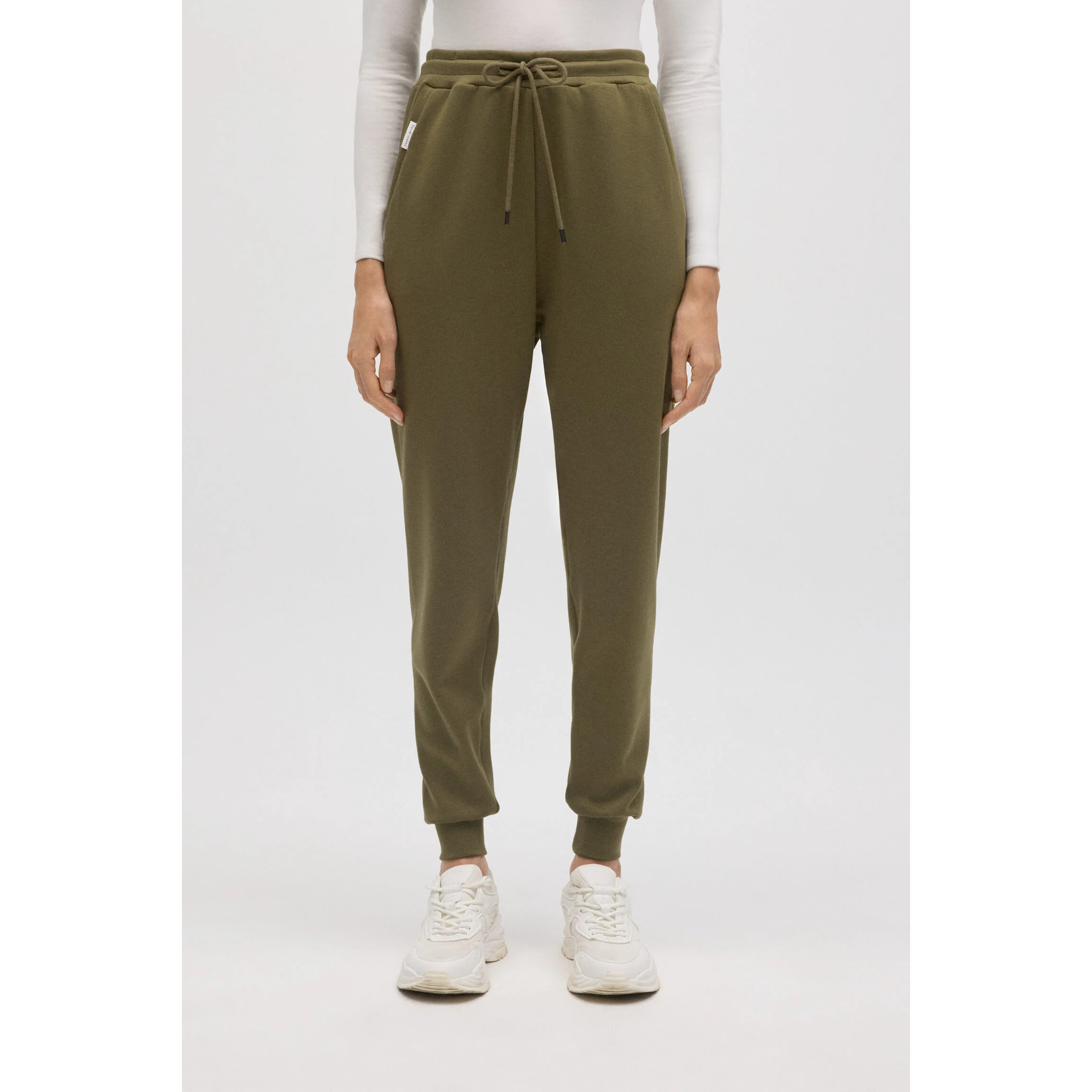 Pantaloni jogger fluidi verdi